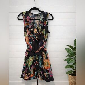 🩵👉💗Lauren Ralph Lauren Floral Ruffle Dress | Sleeveless Black Paisley | Size M